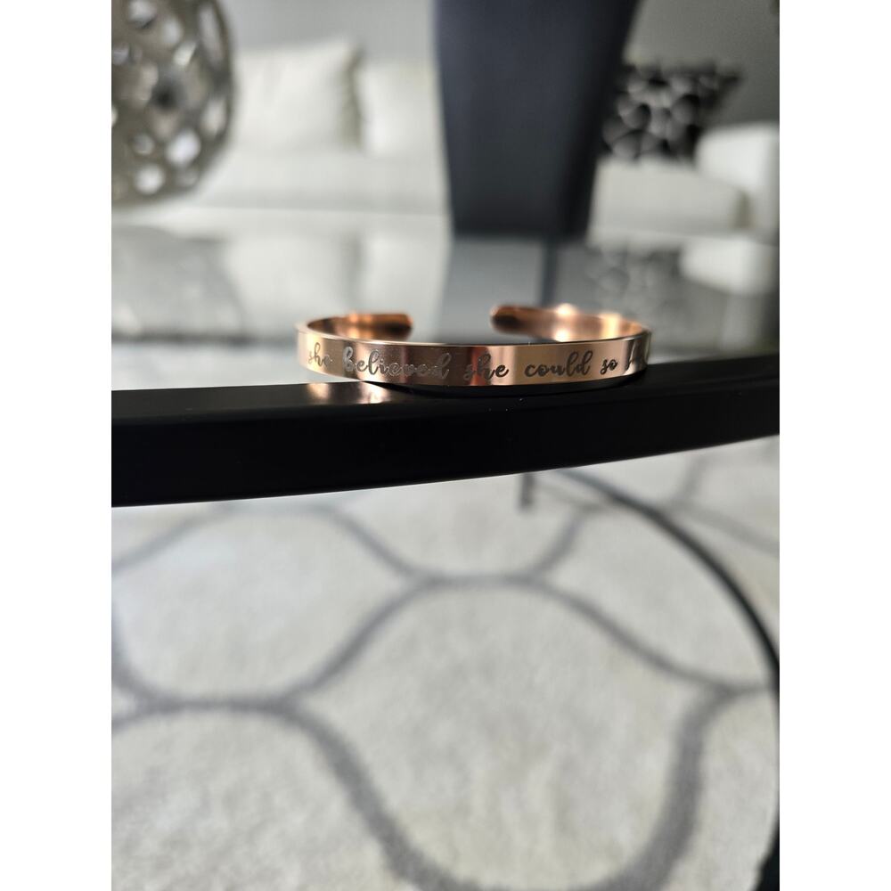Stainless Steel Rose Gold She Believed She Could Bracelet